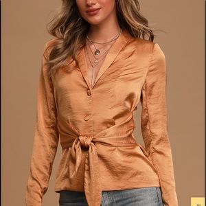 lulus Silk jacket with front or back tie